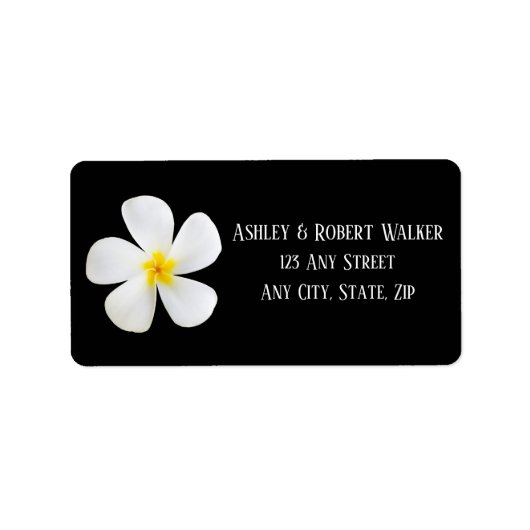 モダンフォーマルクラシック白の黒結婚の ラベル (正面)