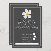 モダンフォーマルクラシックRSVP、White on Dark Gray 招待状 (正面/裏面)