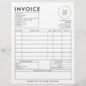 モダンフォーマルシンプルBusiness Editable Invoice (正面)