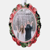 モダンフォーマルフローラ結婚した オーナメントカード (左)