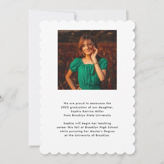 モダンフォーマル卒業式 案内状 (裏面)