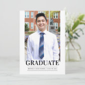 モダンフォーマル卒業生Cap写真卒業 案内状 (スタンド正面)