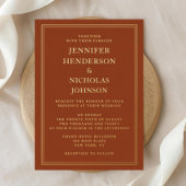 モダンフォーマル結婚金ゴールド 箔招待状