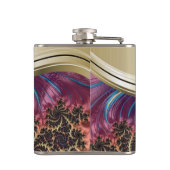 モダンフラクタル青金ゴールド手書き名 フラスク (裏面)