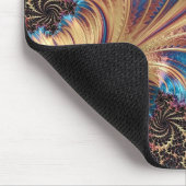 モダンフラクタル青金ゴールド手書き名 マウスパッド (コーナー)