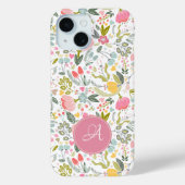 モダンフラワーチックサーモンピンクモノグラム Case-Mate iPhoneケース (裏面)