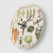 モダンフランスのヴィンテージ菜園 ラージ壁時計 (傾斜)