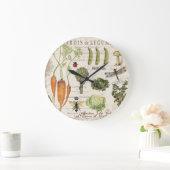 モダンフランスのヴィンテージ菜園 ラージ壁時計 (ホーム)