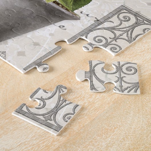 モダンフランスのヴィンテージ農家花園 ジグソーパズル (側面)