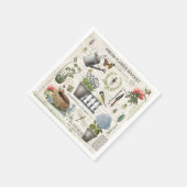 モダンフランスのヴィンテージ農家花園 スタンダードカクテルナプキン (角)
