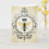 モダンフランスのヴィンテージ カード (黄色い花)