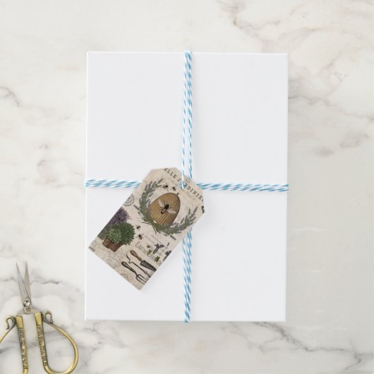 モダンフランスのヴィンテージ ギフトタグ (より糸付き)