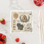 モダンフランスのヴィンテージ スタンダードカクテルナプキン (インサイチュ)