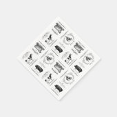 モダンフランスのヴィンテージ スタンダードカクテルナプキン (角)