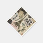 モダンフランスのヴィンテージ スタンダードカクテルナプキン (角)