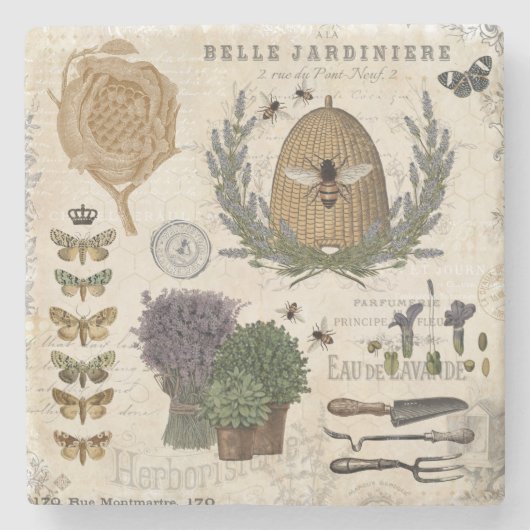 モダンフランスのヴィンテージ ストーンコースター (正面)