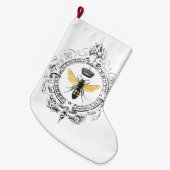 モダンフランスのヴィンテージ ラージクリスマスストッキング (正面 (吊り時))