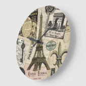 モダンフランスのヴィンテージ ラージ壁時計 (傾斜)