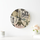 モダンフランスのヴィンテージ ラージ壁時計 (ホーム)