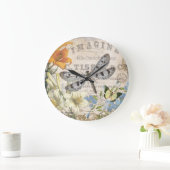 モダンフランスのヴィンテージ ラージ壁時計 (ホーム)