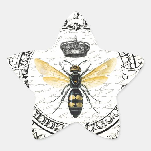 モダンフランスのヴィンテージ 星シール (正面)