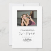 モダンフルフォト卒業パーティーのスクリプト 招待状 (裏面)