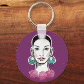モダンフルーア1960s女性 キーホルダー (正面)