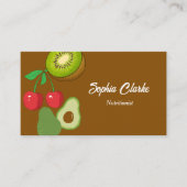 モダンフルーツ自然トーン栄養士QRコード 名刺 (正面)