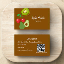 モダンフルーツ自然トーン栄養士QRコード 名刺