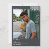 モダンフレーム男らしで写真を追加する 案内状 (正面)