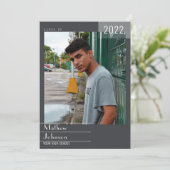 モダンフレーム男らしで写真を追加する 案内状 (スタンド正面)