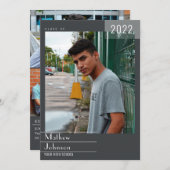 モダンフレーム男らしで写真を追加する 案内状 (正面/裏面)