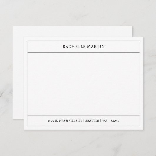 モダンフレ縁どーム名アドレスフラットノートカード ノートカード (正面/裏面)