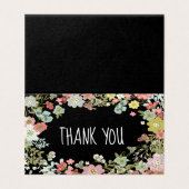 モダンフローラありがとう結婚のテントカード 名刺 (外部フラット)