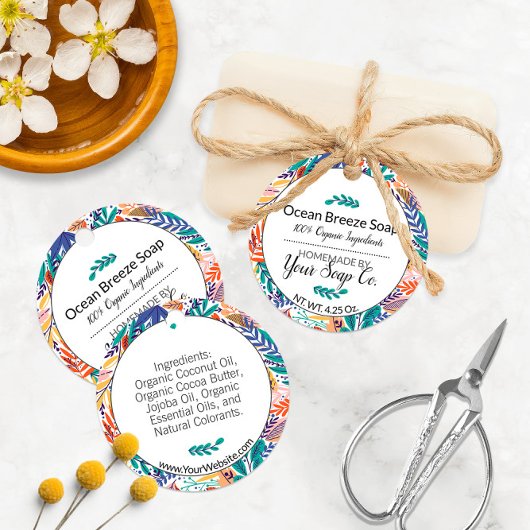 モダンフローラつるラベルSoaps 🧼 フェイバータグ