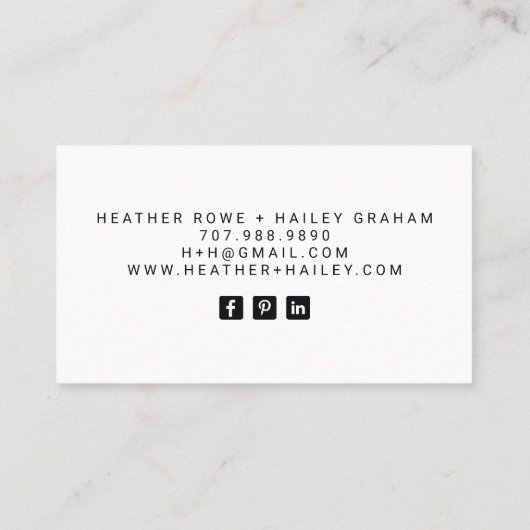 モダンフローラとつる植物縁どジュエリー設計者 名刺 (裏面)