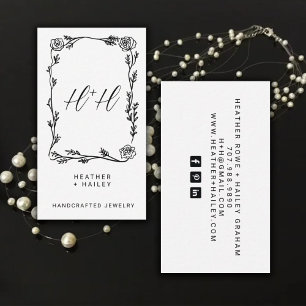 モダンフローラとつる植物縁どジュエリー設計者 名刺
