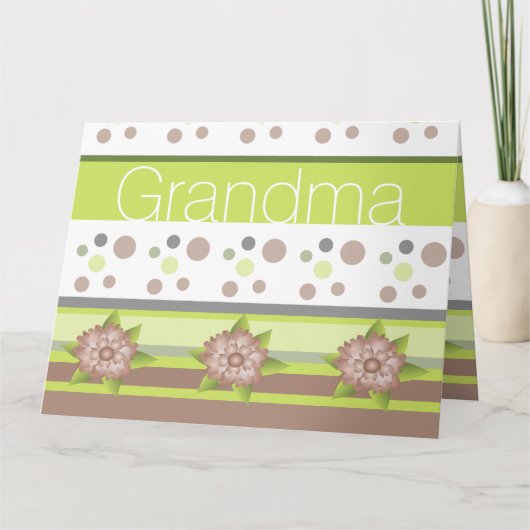 モダンフローラと水玉模様 カード (正面)