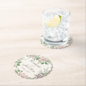 モダンフローラのカスタムパーソナライズされた結婚式 ペーパーコースター (インサイチュ)