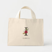 モダンフローラのカスモノグラムのタマイズ可能なI ミニトートバッグ (正面)