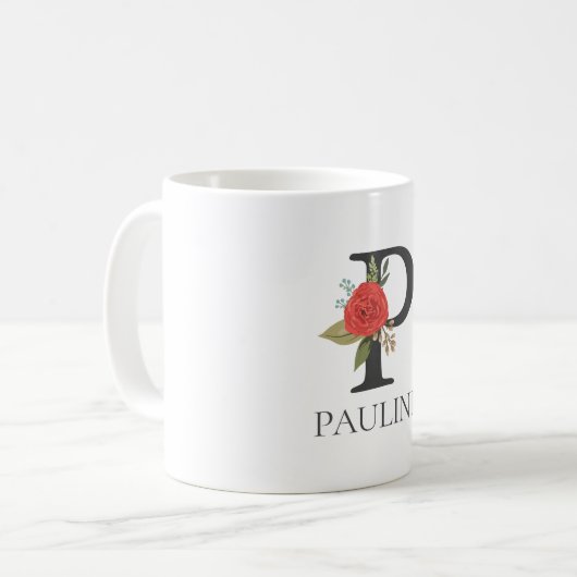 モダンフローラのカスモノグラムのタマイズP コーヒーマグカップ (正面左)