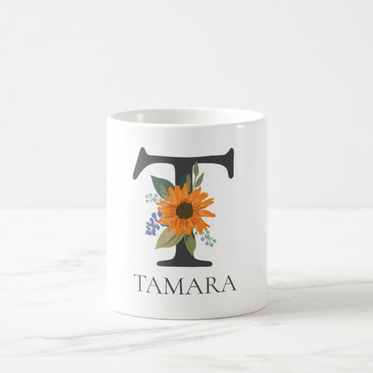 モダンフローラのカスモノグラムのタマイズT コーヒーマグカップ (中央)