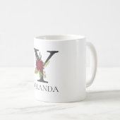 モダンフローラのカスモノグラムのタマイズY コーヒーマグカップ (正面右)