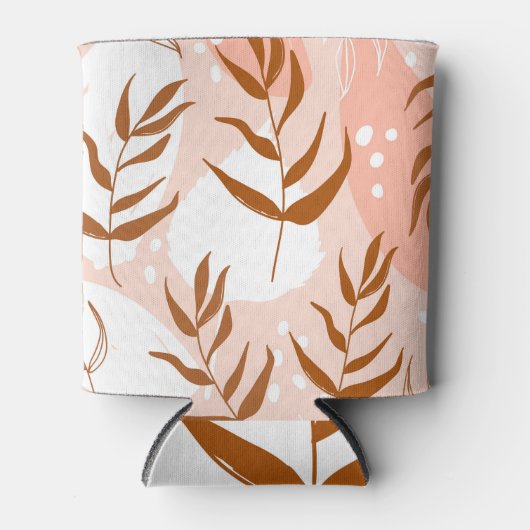 モダンフローラのシームレスなパターン、ヴィンテージ 缶クーラー (正面)