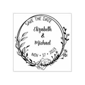 モダンフローラの保存結婚日 ラバースタンプ (インプリント)