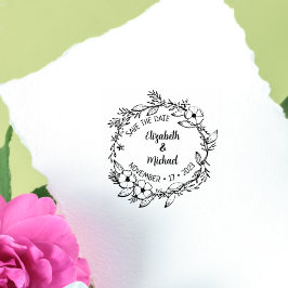 モダンフローラの保存結婚日 ラバースタンプ