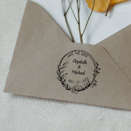 モダンフローラの保存結婚日 ラバースタンプ