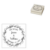 モダンフローラの保存結婚日 ラバースタンプ (押印)