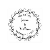 モダンフローラの保存結婚日 ラバースタンプ (インプリント)