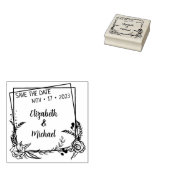 モダンフローラの保存結婚日 ラバースタンプ (押印)